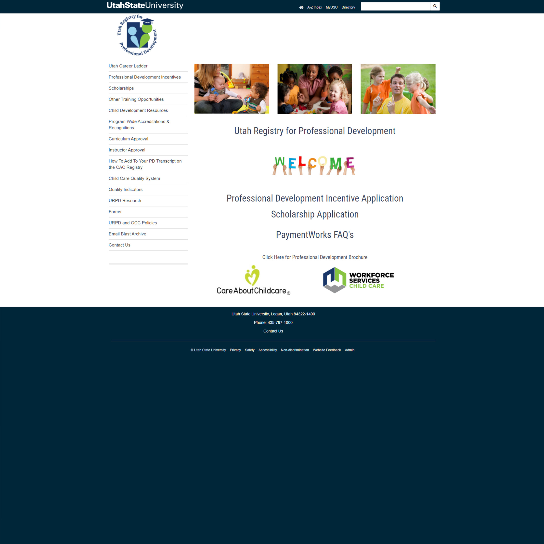 URPD homepage in Bootstrap 3