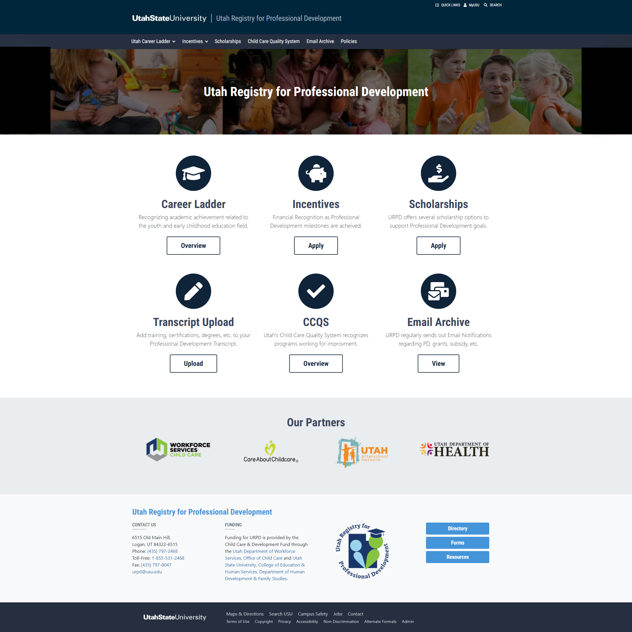 URPD homepage updated in Bootstrap 4