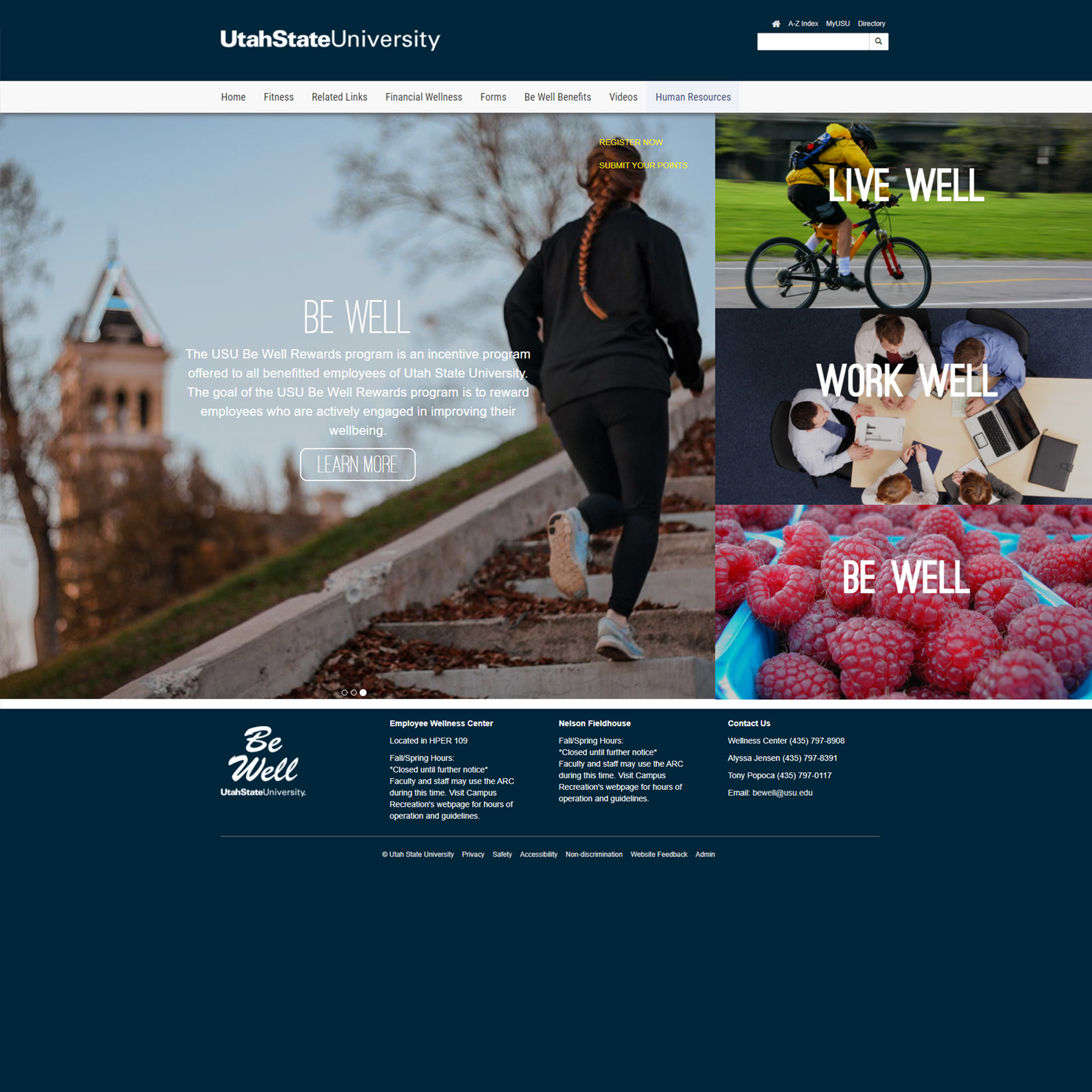 Wellness homepage in Bootstrap 3