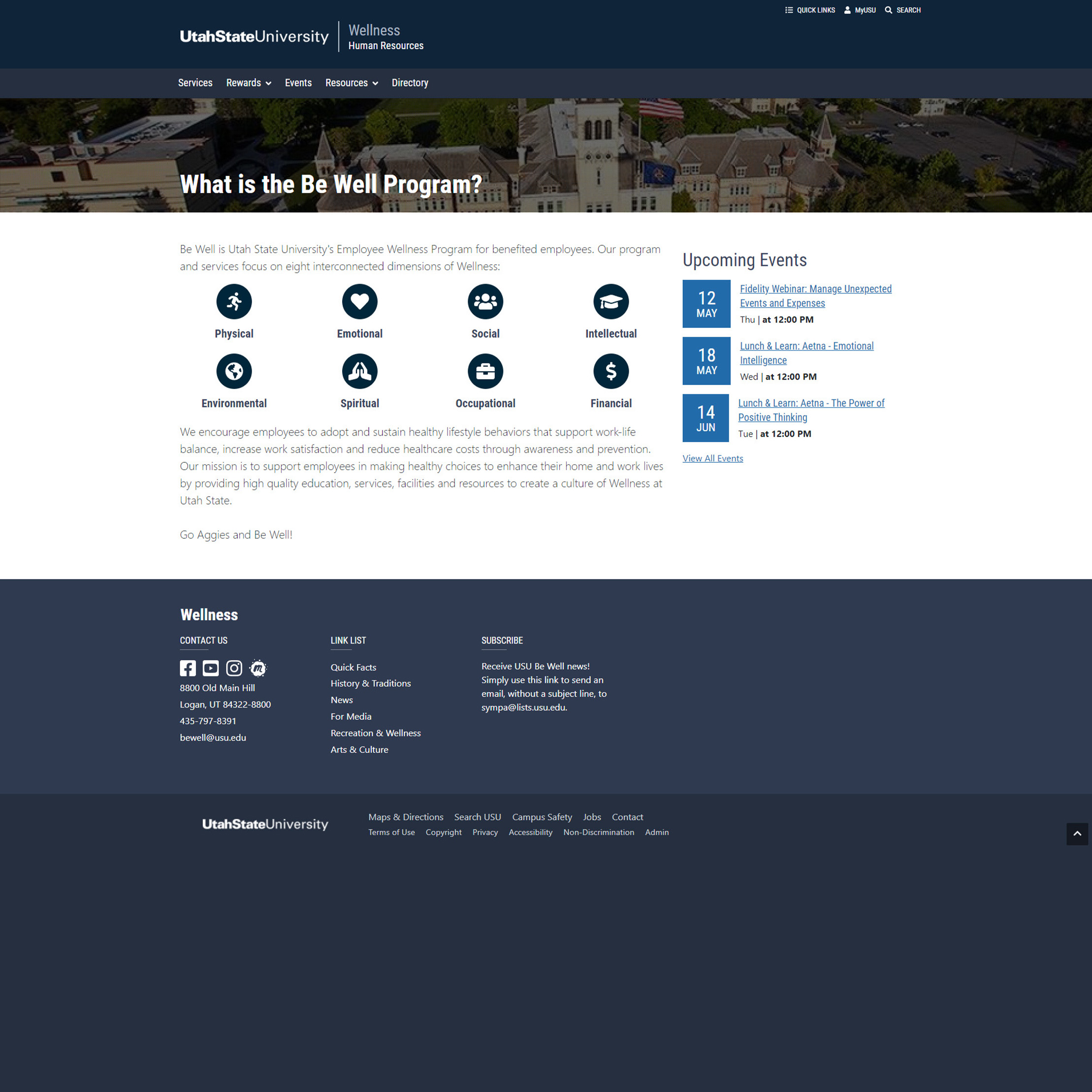 Wellness homepage updated in Bootstrap 4